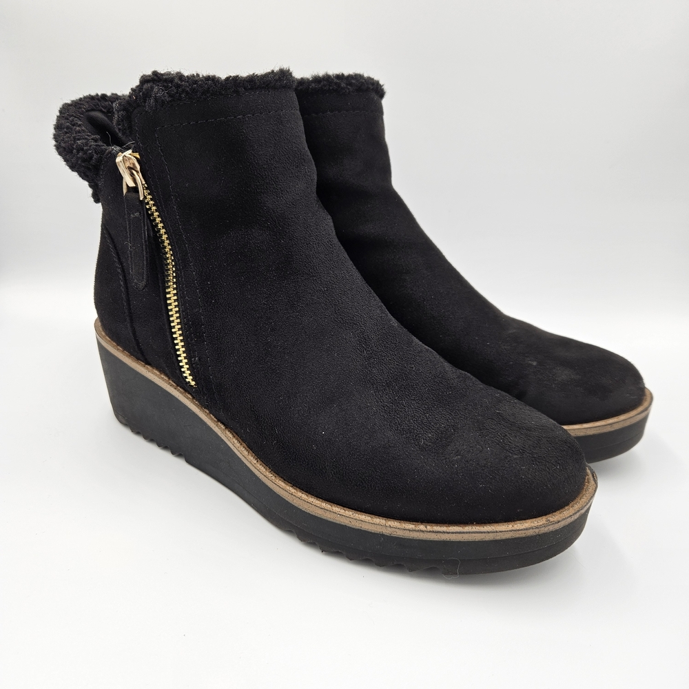 Bandolino Women's Black Suede Ankle Boots-Size 7